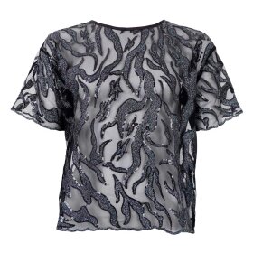 BLACK COLOUR - MAGGIE BLOUSE | BLACK SILVER