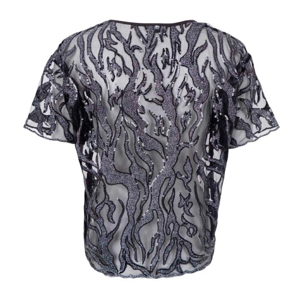 BLACK COLOUR - MAGGIE BLOUSE | BLACK SILVER