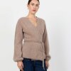 LEVETE ROOM - NOREEN 7 CARDIGAN | LIGHT TAUPE