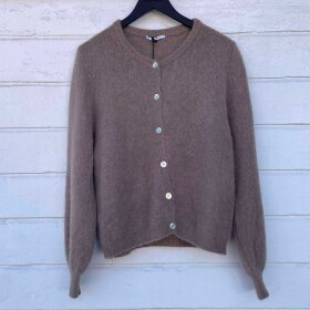 RAVN - CARDIGAN M/KNAP | BEIGE