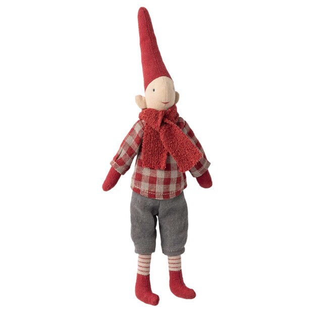 MAILEG - NISSE STR. 1 - DRENG | RØD TERNET SKJORTE