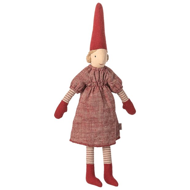 MAILEG - NISSE STR. 2 - PIGE | RØD KJOLE