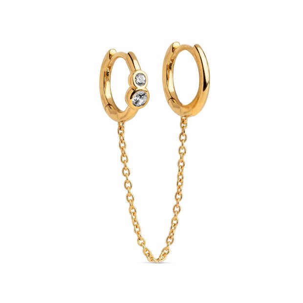 ENAMEL COPENHAGEN - NOVA CHAIN ONE PIECE HOOP | FG/WHITE CZ