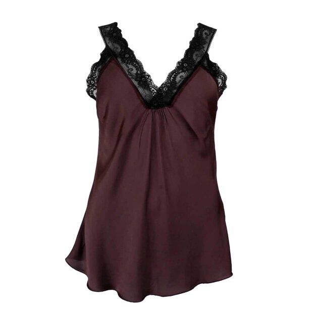 BLACK COLOUR - BEA LACE TOP | COFFEE