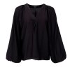 BLACK COLOUR - LUISA RAGLAN BLOUSE | BLACK
