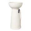 ERNST - LØGVASE RIFLET I HVID 10X19 CM ERNST - LØGVASE RIFLET I HVID 10X19 CM