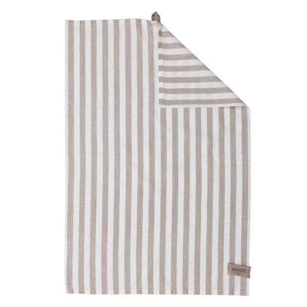 ERNST - VISKESTYKKE 47X70 CM | BEIGE/HVID BRED STRIB