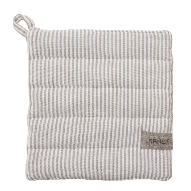 ERNST - GRYDELAP STRIBET | BEIGE/HVID