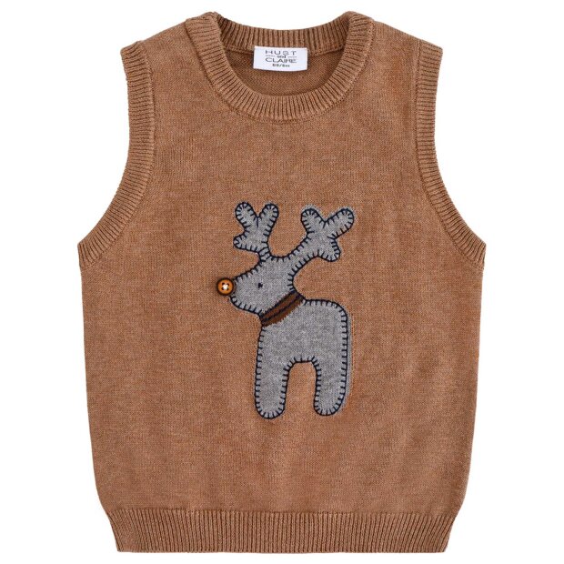 HUST AND CLAIRE - PERRY DEER VEST | COFFEE MELANGE