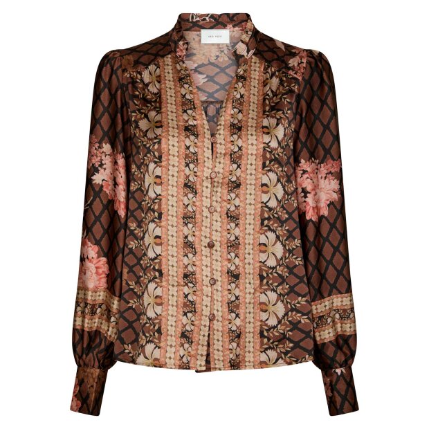 NEO NOIR - MASSIMA BOTANICAL BORDER BLUSE | BLACK