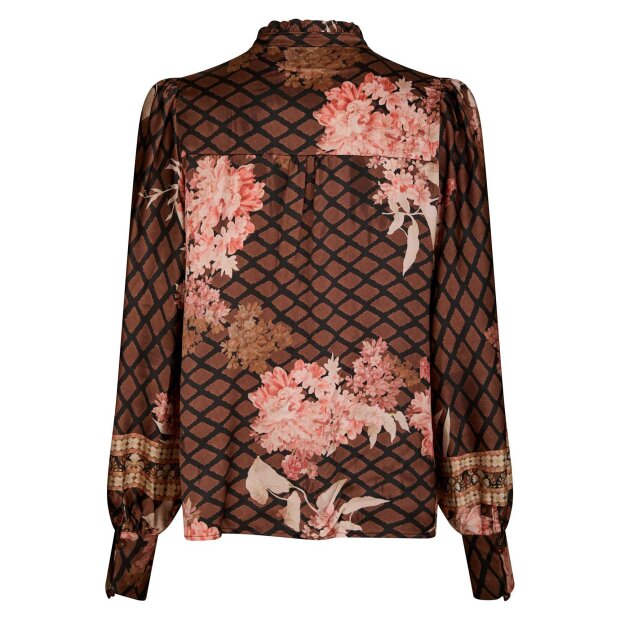 NEO NOIR - MASSIMA BOTANICAL BORDER BLUSE | BLACK
