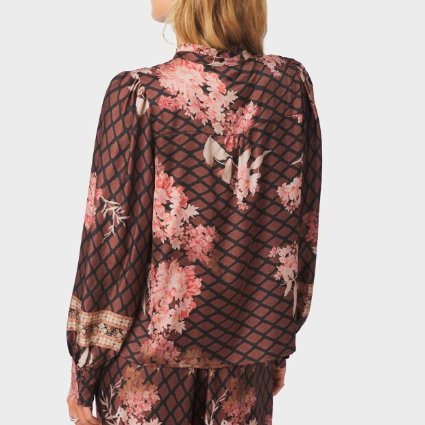 NEO NOIR - MASSIMA BOTANICAL BORDER BLUSE | BLACK