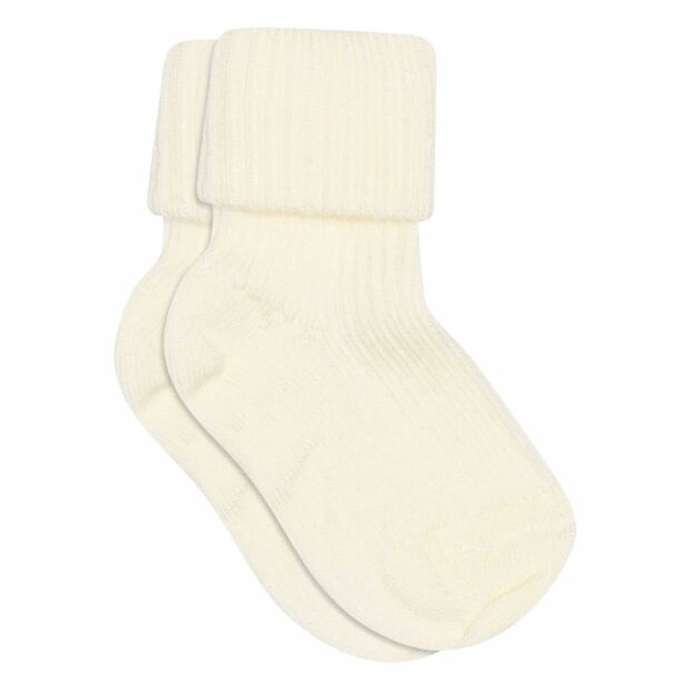 MP STRØMPER - WOOL RIB BABY SOCKS | SNOW WHITE