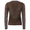CONTINUE COPENHAGEN - ALBERTE LACE R-NECK BLOUSE | BROWN CONTINUE COPENHAGEN - ALBERTE LACE R-NECK BLOUSE | BROWN
