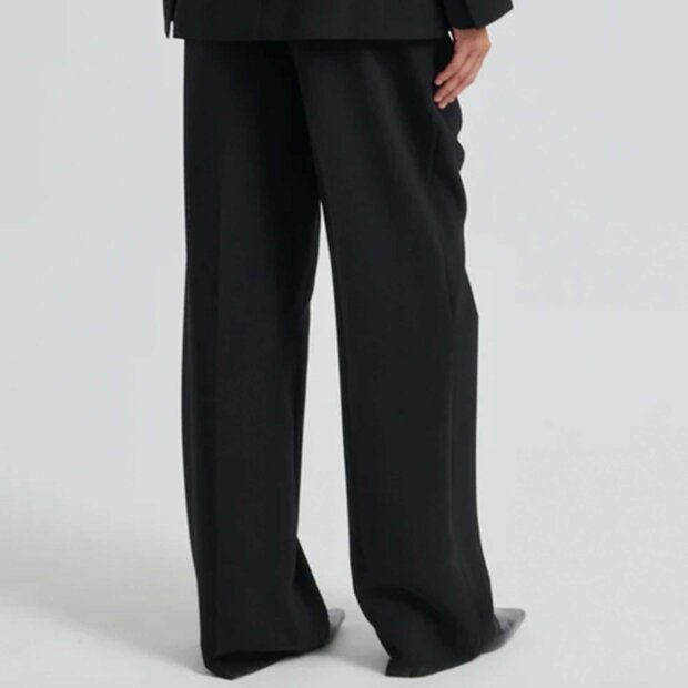 SECOND FEMALE - FIQUE STRAIGHT TROUSERS | BLACK