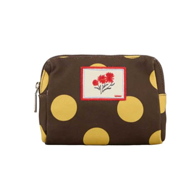 BECK SØNDERGAARD - MAXI POLKA CANVAS POUCH BAG | HOT FUDGE BROWN