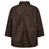 DEPECHE - TENNA 3/4 SLEEVE LOOSE FIT SHIRT | BROWN