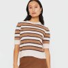 SIX AMES - ROCCA STRIPE SWEATER | DUSTY BLUSH STRIPE