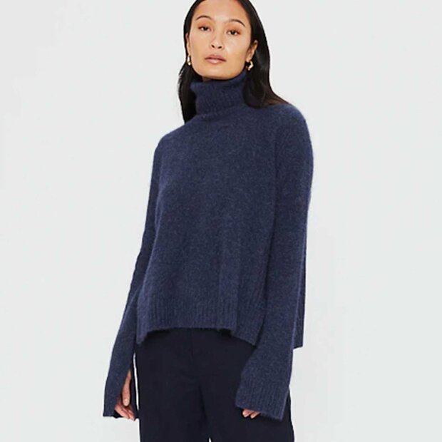 SIX AMES - RILLO SWEATER | DEEP BLUE MELANGE