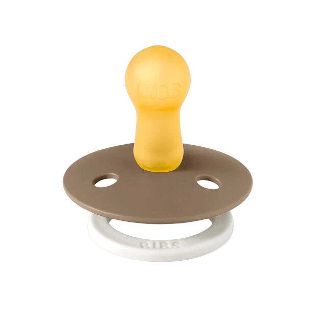 BIBS - 2-PACK GLOW - RUND - STR. 1 | VANILLA/DARK OAK