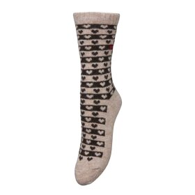 BECK SØNDERGAARD - HEART WOLA SOCK | SOFT BEIGE