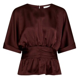 NEO NOIR - ANNEGRET HEAVY SATEEN BLOUSE | BURGUNDY