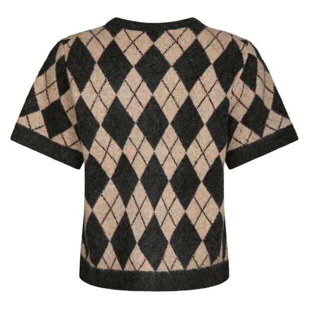 NEO NOIR - ALLESTAR CHECK KNIT CARDIGAN | BEIGE