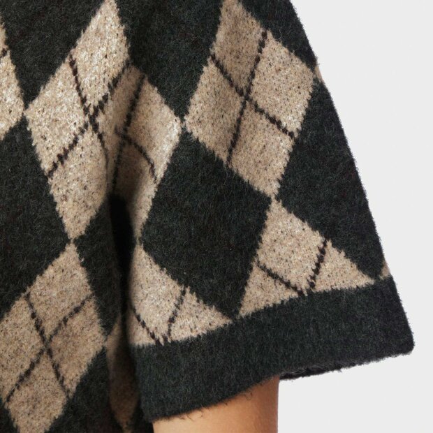 NEO NOIR - ALLESTAR CHECK KNIT CARDIGAN | BEIGE