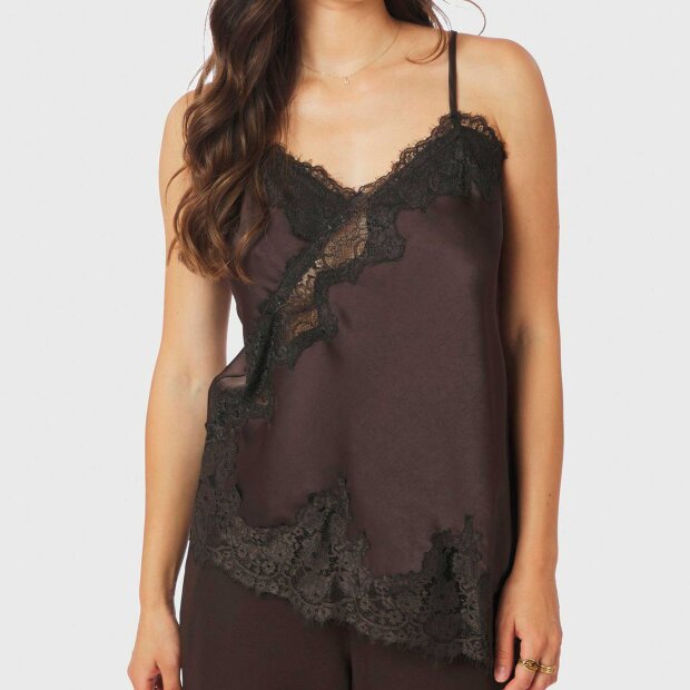 NEO NOIR - VIOLE LACE TOP | DARK BROWN