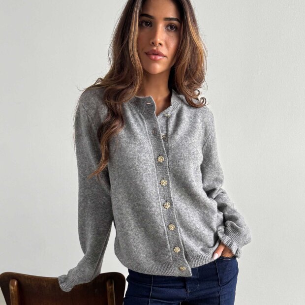 CONTINUE COPENHAGEN - SISSE GOLD CARDIGAN | GREY