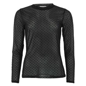 CONTINUE COPENHAGEN - ANNIE MESH DOTT BLUSE | BLACK DOT