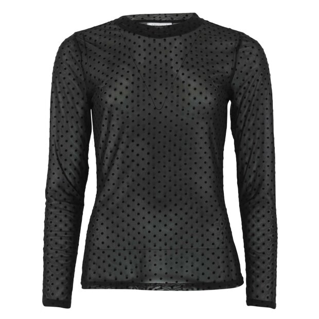 CONTINUE COPENHAGEN - ANNIE MESH DOTT BLUSE | BLACK DOT