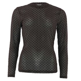 CONTINUE COPENHAGEN - ANNIE MESH DOTT BLUSE | BROWN