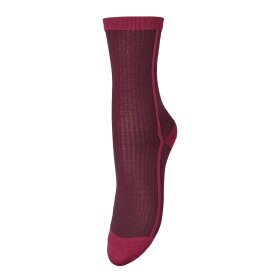 BECK SØNDERGAARD - STRIPY GLITTER SOCK | FIG RED