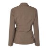 SECOND FEMALE - DAKOTA WRAP BLAZER | MID BROWN MELANGE SECOND FEMALE - DAKOTA WRAP BLAZER | MID BROWN MELANGE