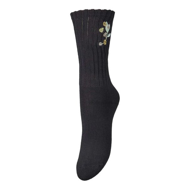 BECK SØNDERGAARD - ROSY COTTA SOCK | BLACK