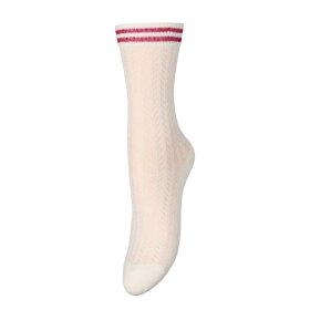 BECK SØNDERGAARD - ZILLA SPORTY COTTA SOCK | BIRCH WHITE/CLARET RED