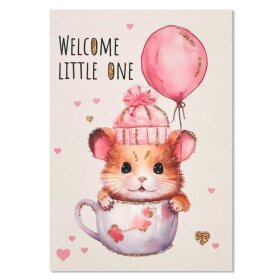 VANILLA FLY - LYKØNSKNINGSKORT 13X9 CM | WELCOME LITTLE ONE 