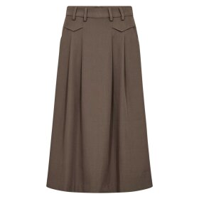 CO COUTURE - LUNA POCKET PLEAT SKIRT | WALNUT