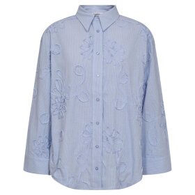 CO COUTURE - XAVIER STRIPE FLOWER SHIRT | PALE BLUE