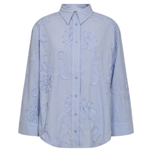 CO COUTURE - XAVIER STRIPE FLOWER SHIRT | PALE BLUE