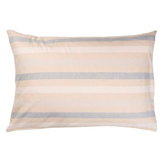 IB LAURSEN - PUDE NATUR M/STRIBER 50X70 CM | HVIDE/LYSEBLÅ STRIBER