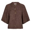 NEO NOIR - BENUTA FLUFFY KNIT CARDIGAN | LIGHT BROWN