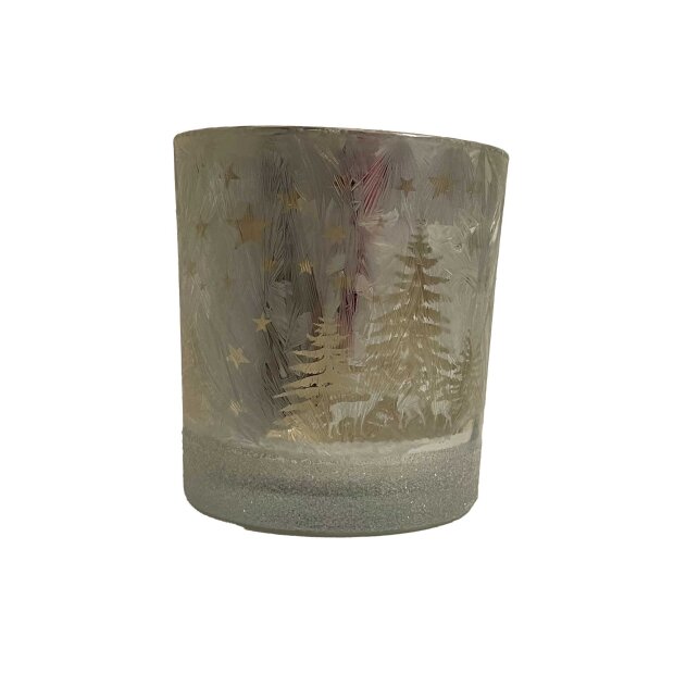 COR MULDER - FYRFADSGLAS M/TRÆER H8CM | FROSTY TREES