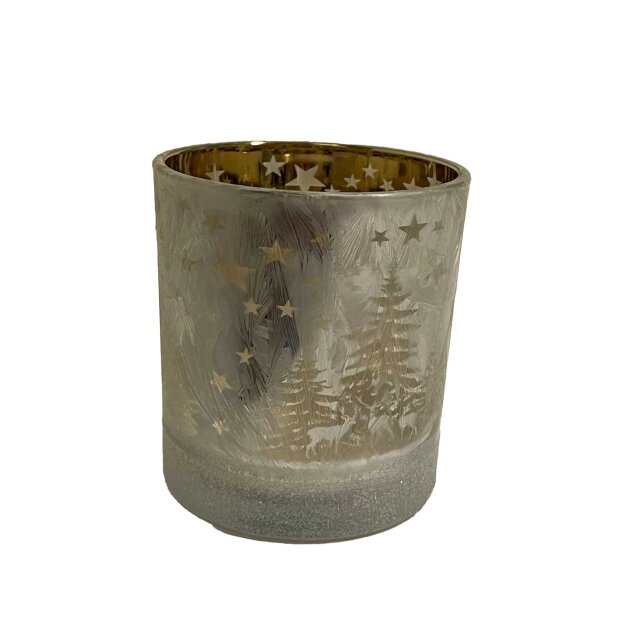 COR MULDER - FYRFADSGLAS M/TRÆER H8CM | FROSTY TREES