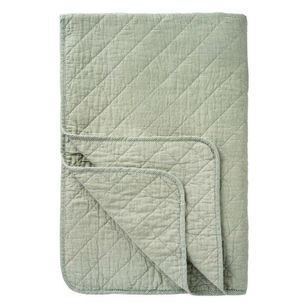 IB LAURSEN - QUILT 130X180 | HVID/STØVGRØN