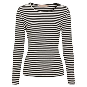 MARTA DU CHATEAU - JOSIANE LS T-SHIRT | BLACK/GREGGIO