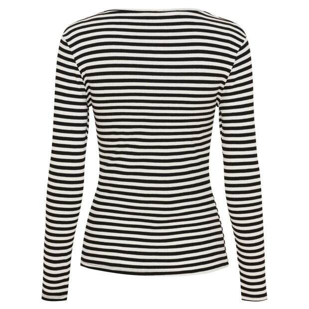 MARTA DU CHATEAU - JOSIANE LS T-SHIRT | BLACK/GREGGIO