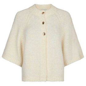 NEO NOIR - BENUTA FLUFFY KNIT CARDIGAN | OFF WHITE