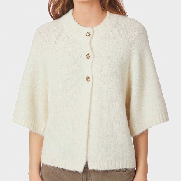 NEO NOIR - BENUTA FLUFFY KNIT CARDIGAN | OFF WHITE